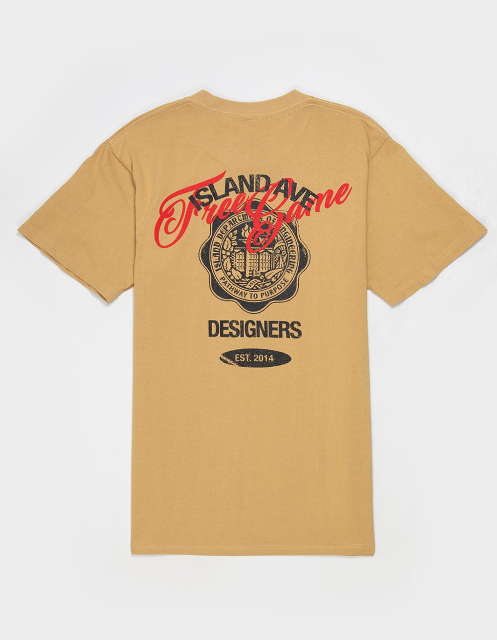 ISLAND AVENUE Designer Mens Tee - KHAKI