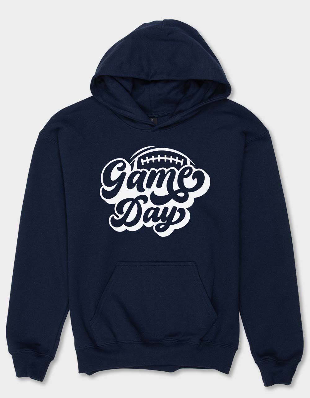 FOOTBALL Game Day Bold Unisex Kids Hoodie - NAVY