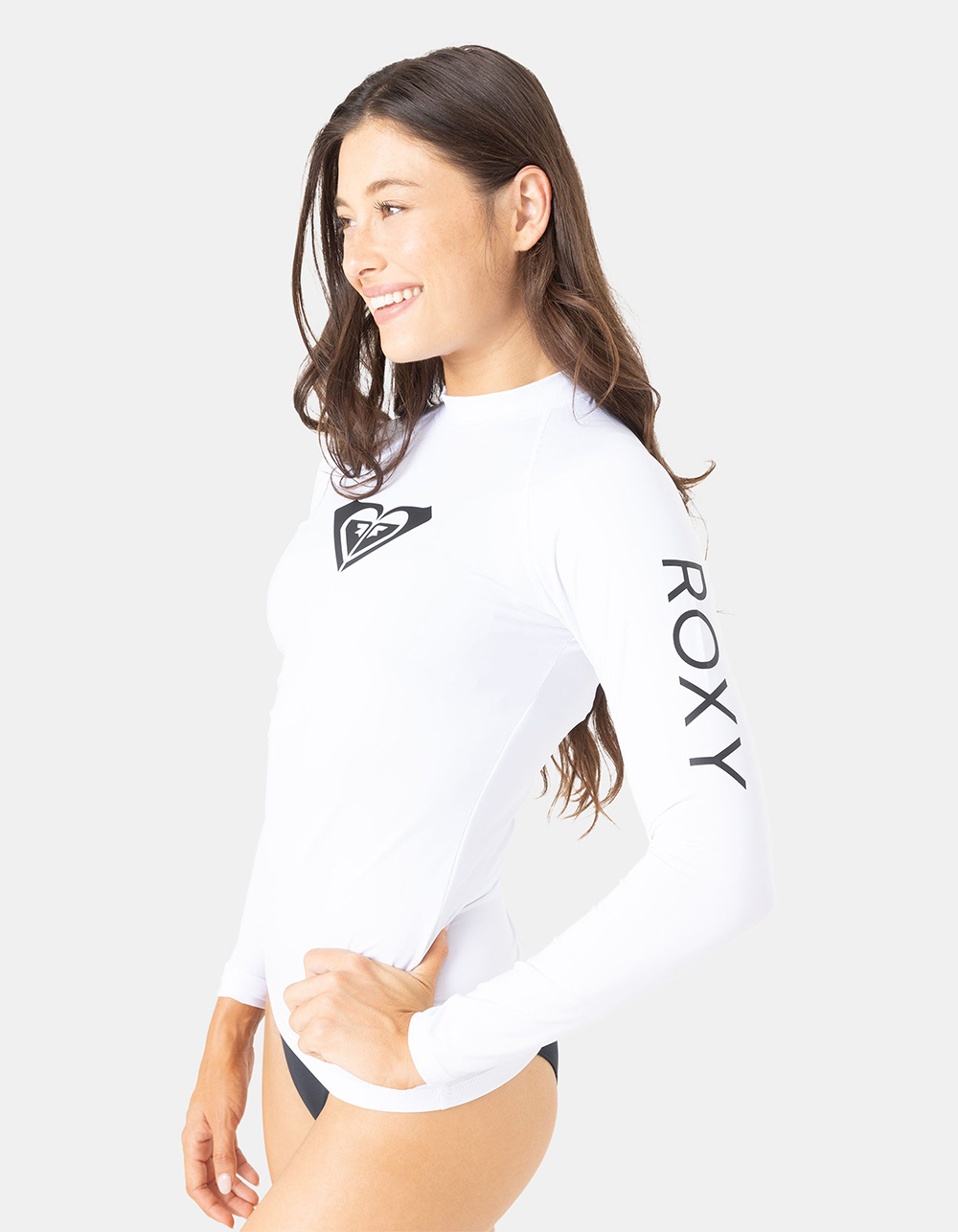 ROXY Whole Hearted Womens Long Sleeve Rashguard - WHITE