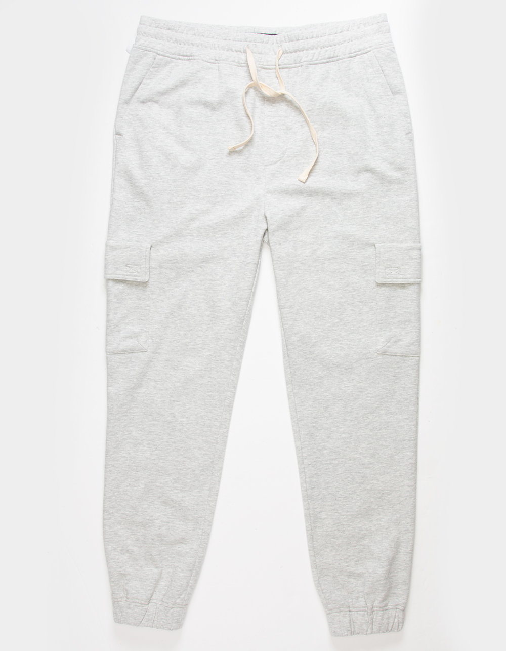 RSQ Mens Fleece Cargo Jogger Sweatpants - LIGHT GRAY