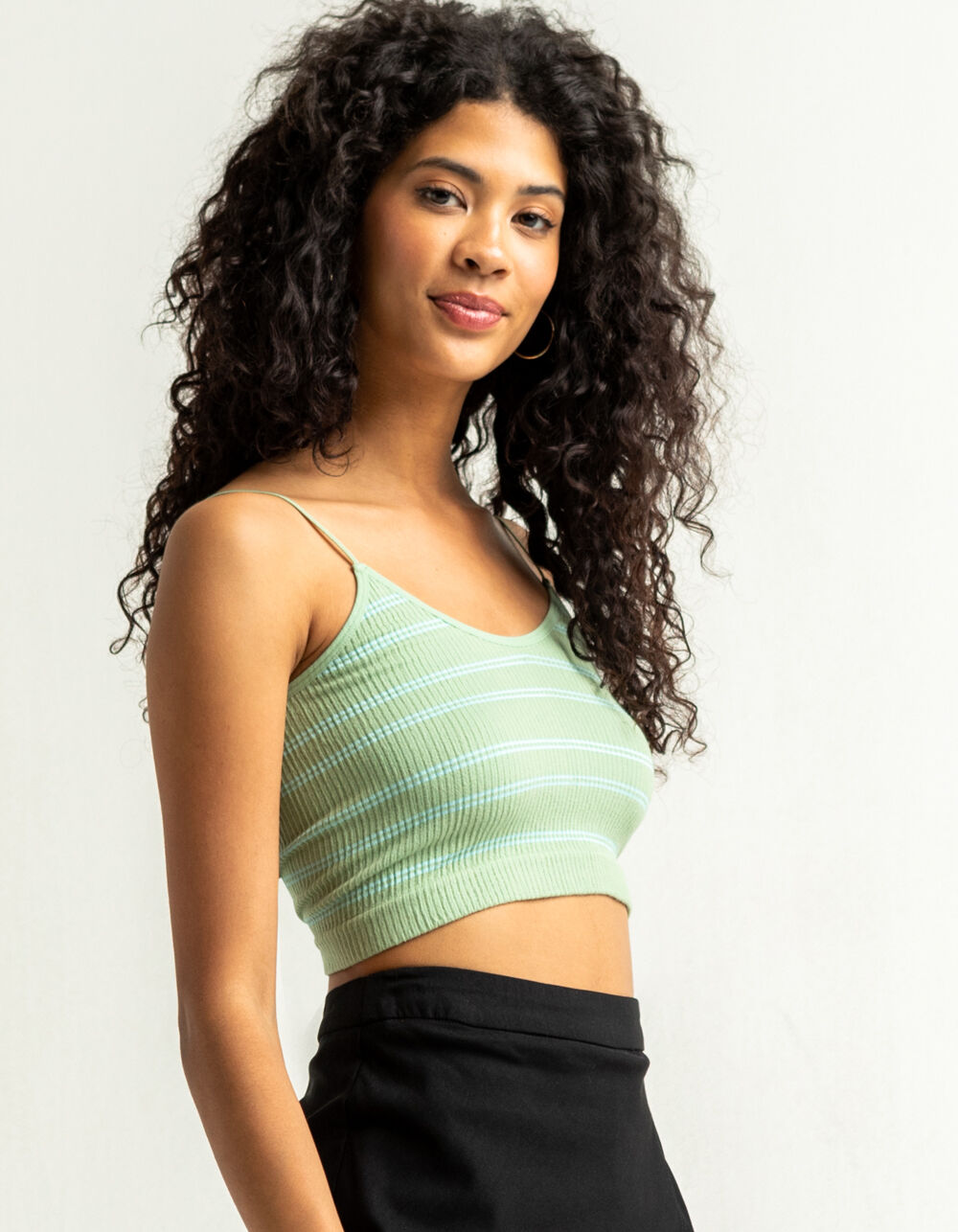 BDG Urban Outfitters Double Stripe Womens V Neck Cami - GREEN | Tillys