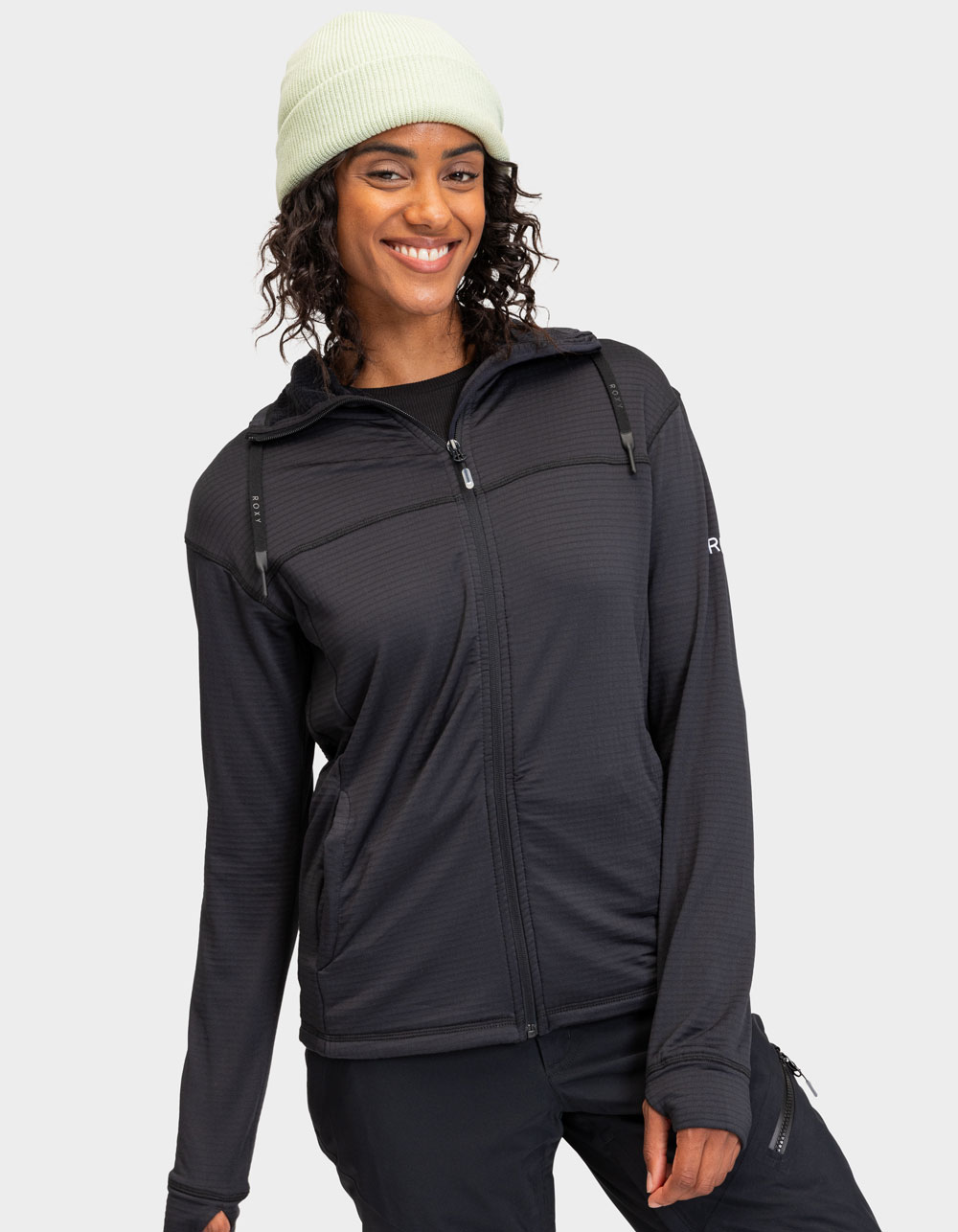 ROXY Vertere Womens Technical Zip-Up Fleece - BLACK
