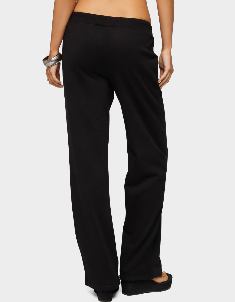 EDIKTED Quinn Straight Leg Sweatpants - BLACK