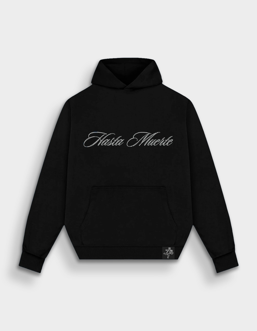 HASTAMUERTE Jesus Rhinestone Mens Hoodie - BLACK