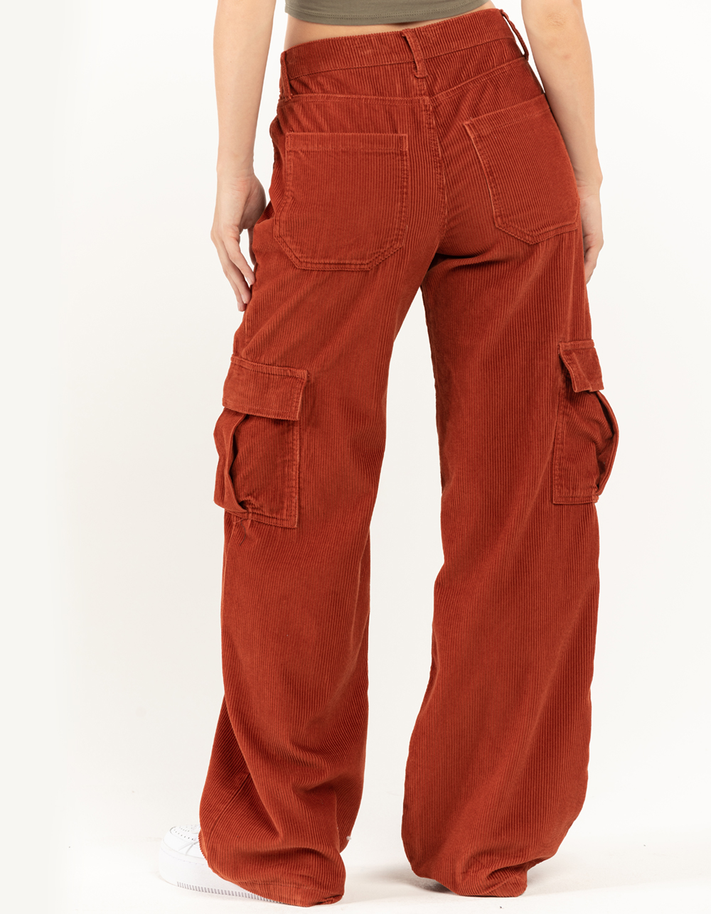 RSQ Womens Low Rise Cargo Corduroy Puddle Pants - SUNBAKED | Tillys