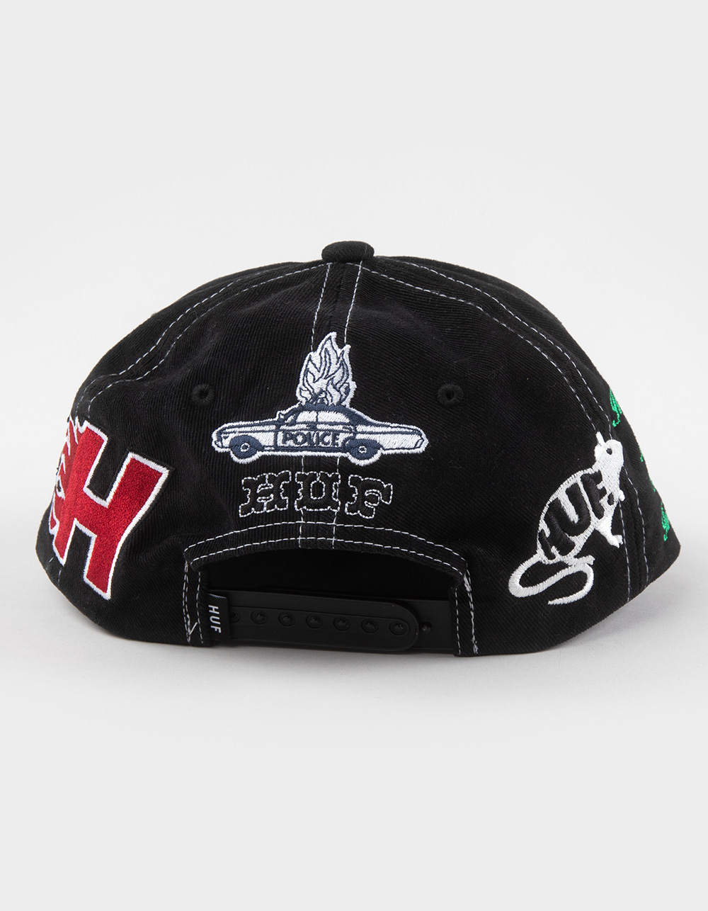 HUF Mashup 6 Panel Snapback Hat - BLACK