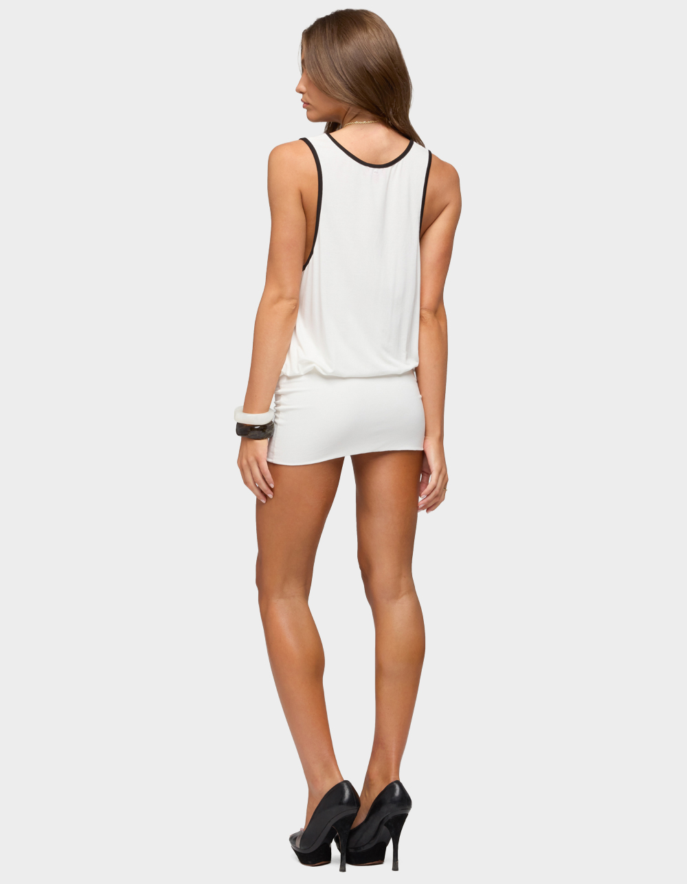 EDIKTED Marise Contrast Mini Dress - WHITE