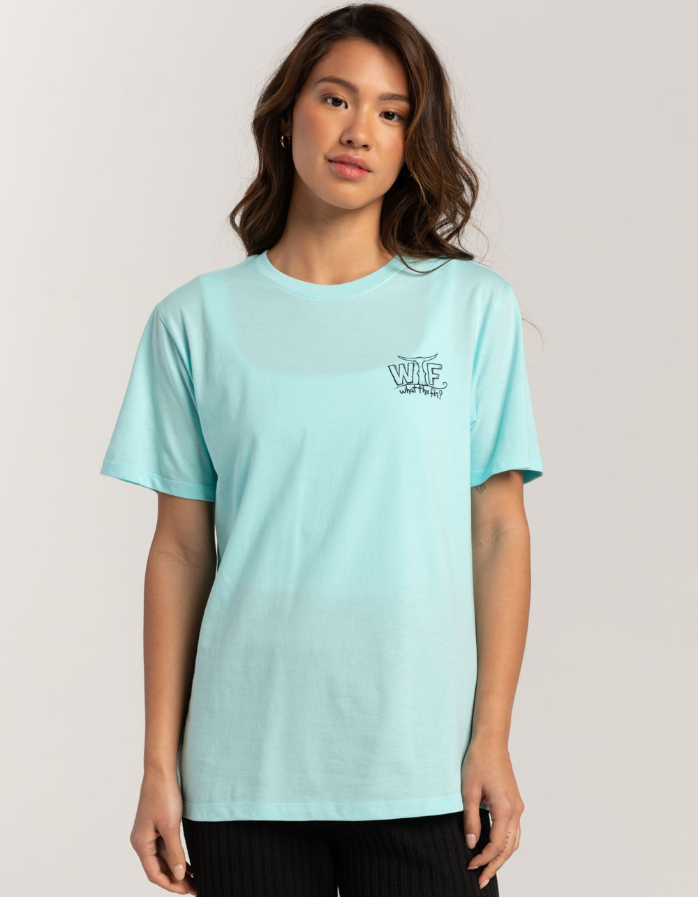 WHAT THE FIN Happy Hour Womens Tee AQUA Tillys