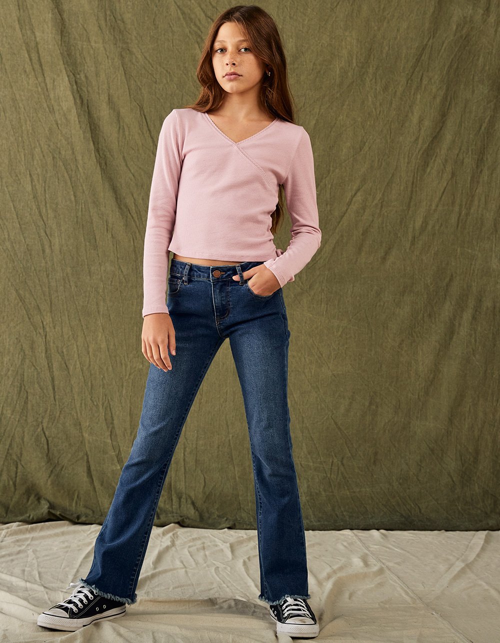 RSQ Girls Low Rise Flare Jeans - Dark Wash | Tillys