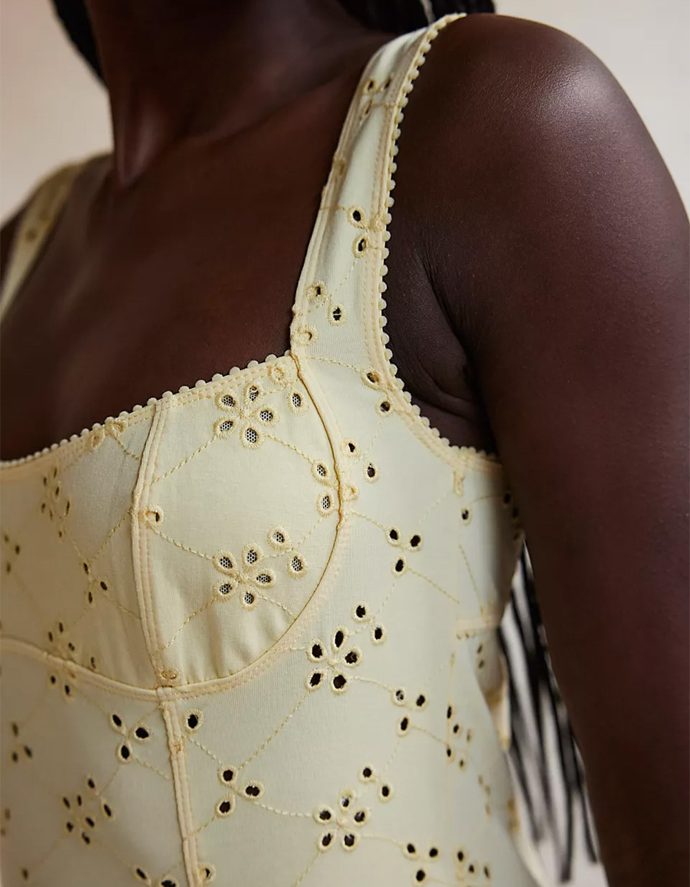 FREE PEOPLE Full Bloom Womens Eyelet Cami - YELLOW