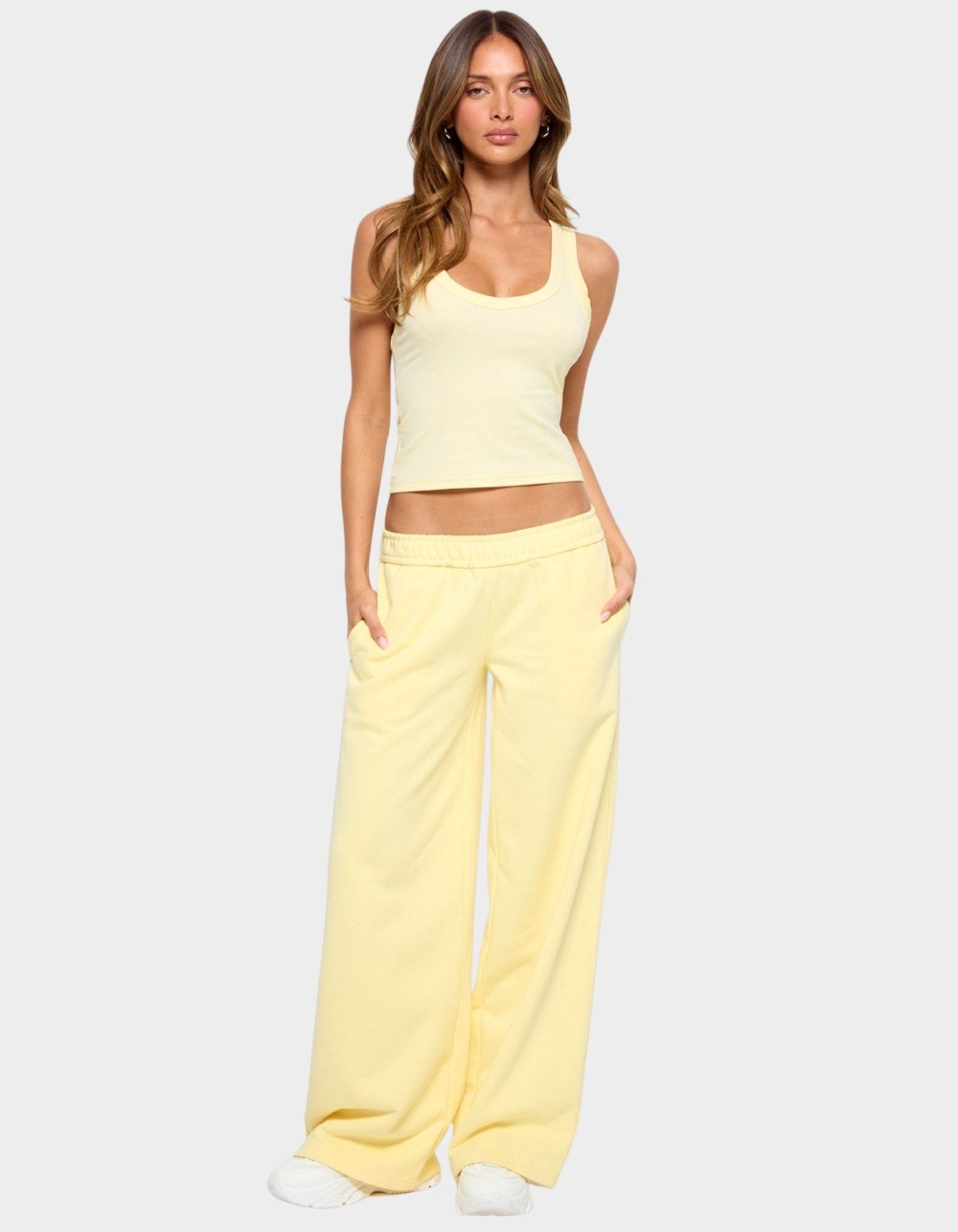 EDIKTED Janele Ribbed Tank Top - YELLOW