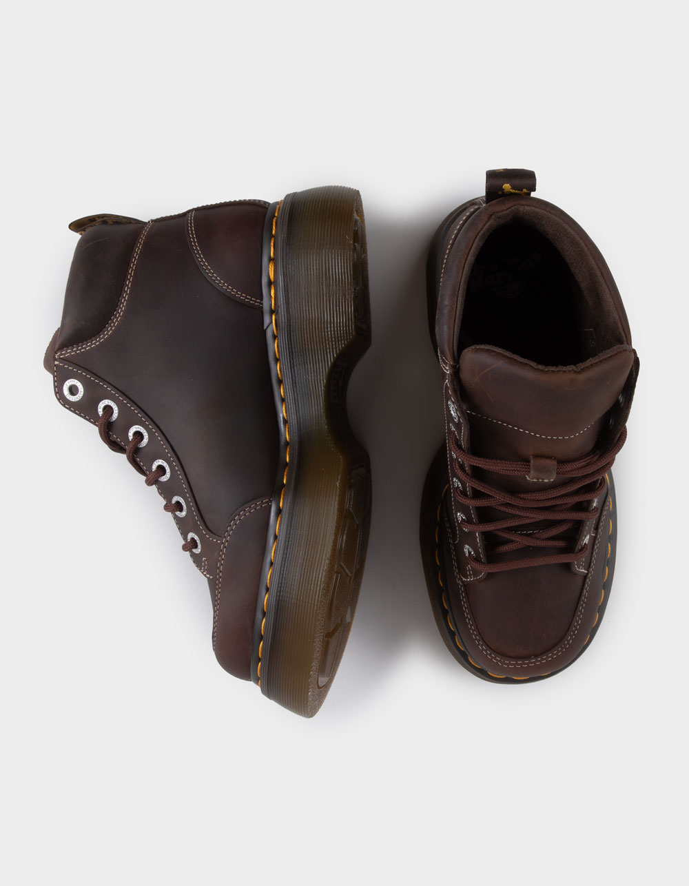 DR. MARTENS Buzz 6 Eye Womens Boots - BROWN COMBO