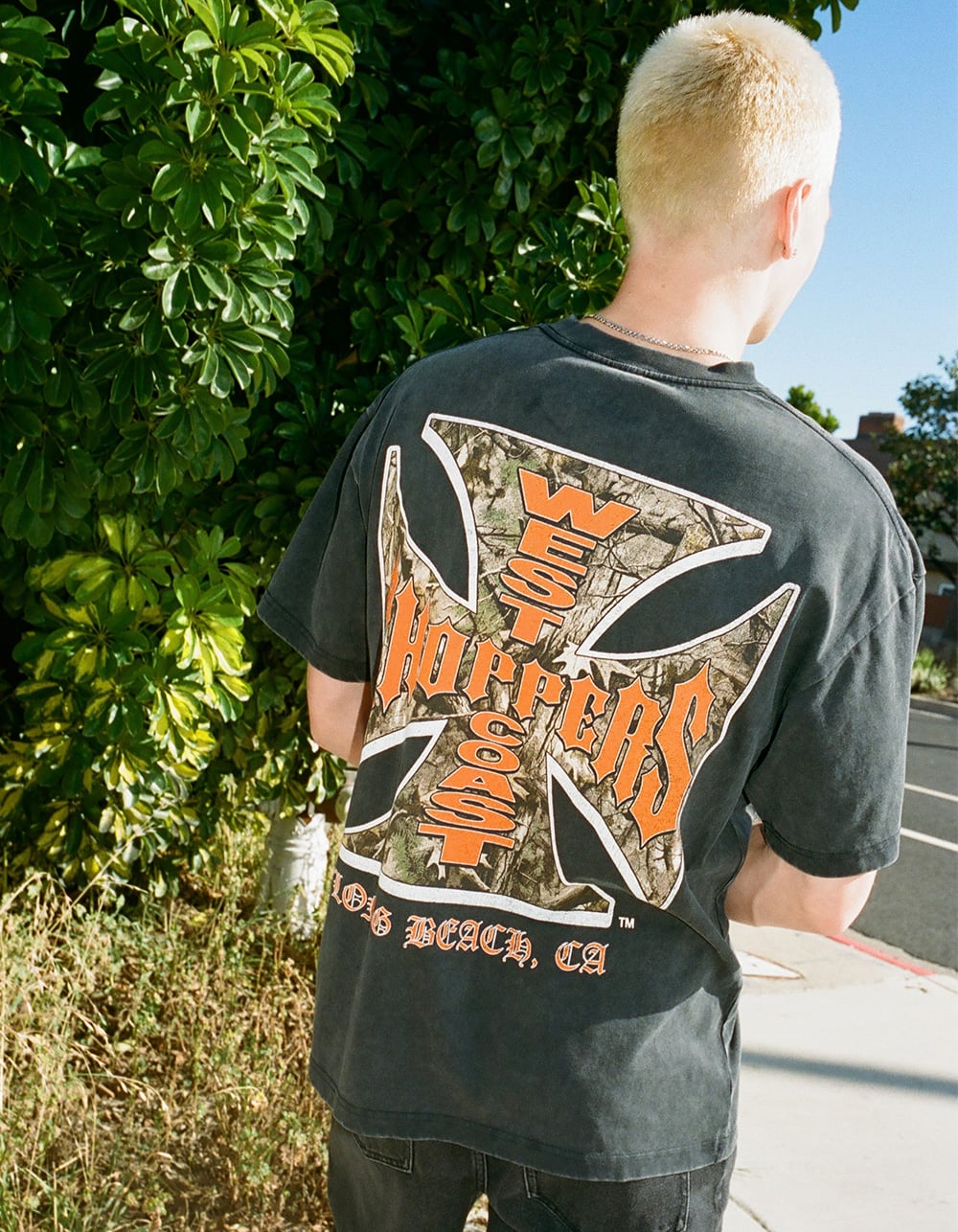 WEST COAST CHOPPERS Camo Fill Mens Boxy Tee - WASHED BLACK