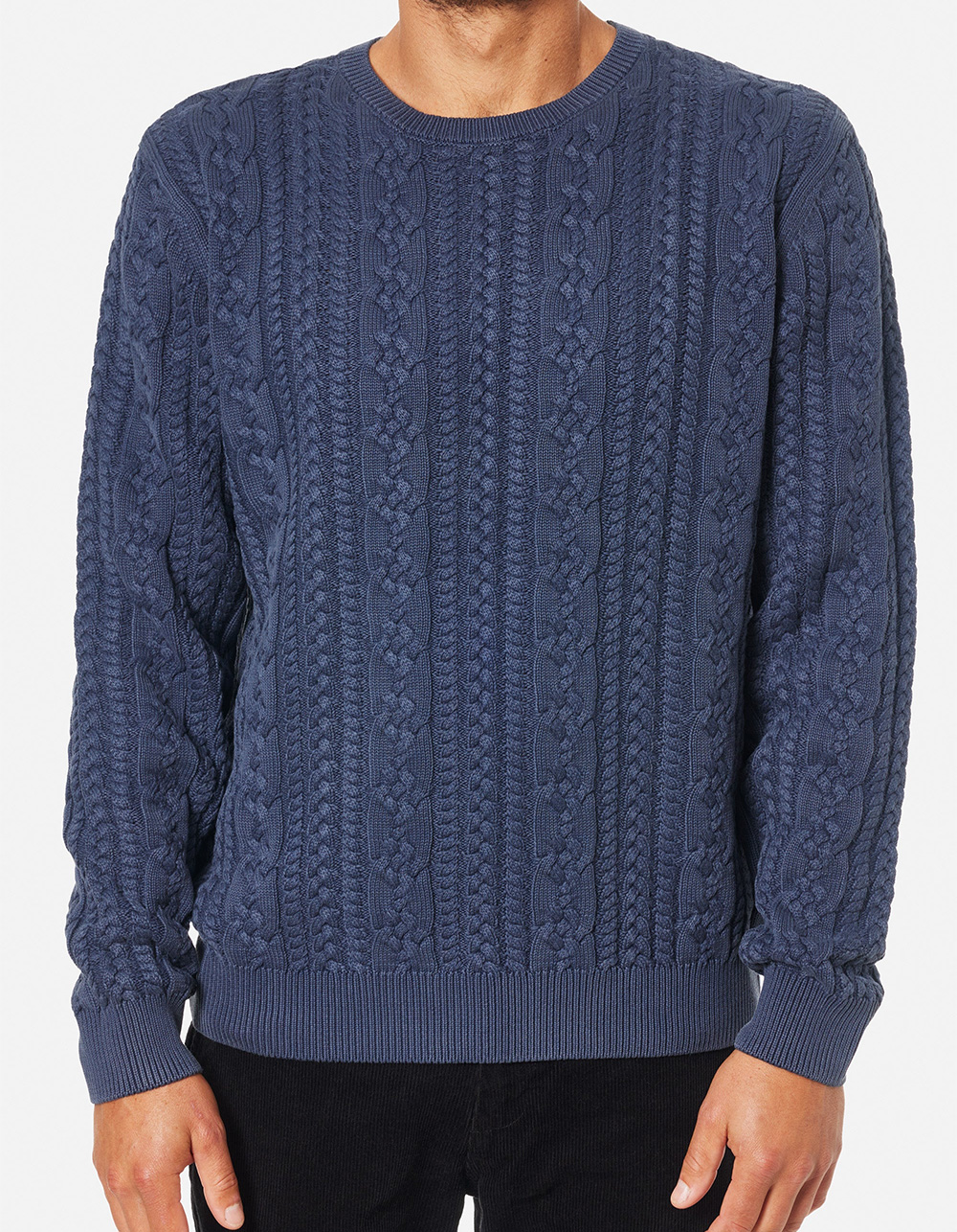 KATIN Fisherman Mens Sweater - NAVY