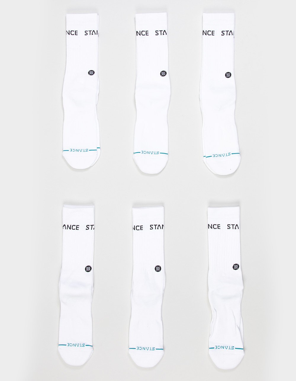 STANCE Origin 6 Pack Mens Crew Socks - WHITE