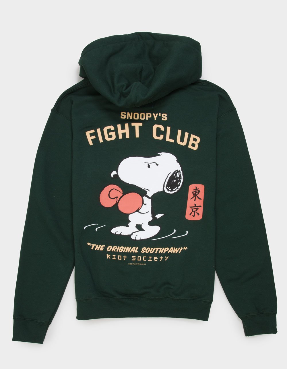 RIOT SOCIETY x Peanuts Snoopy's Fight Club Mens Hoodie - FOREST