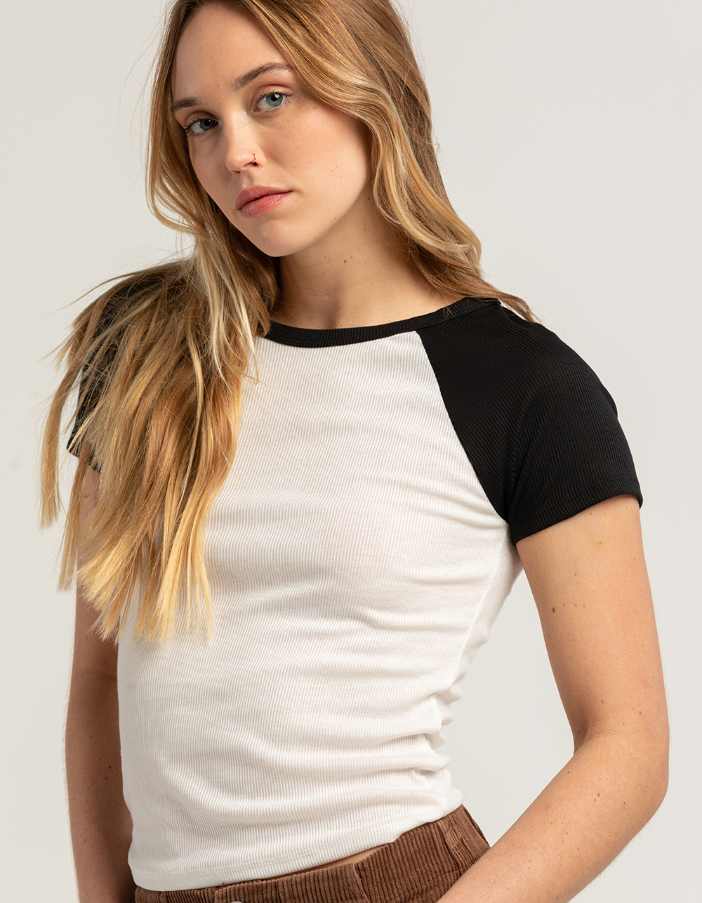 FULL TILT Womens Raglan Tee BLACK Tillys