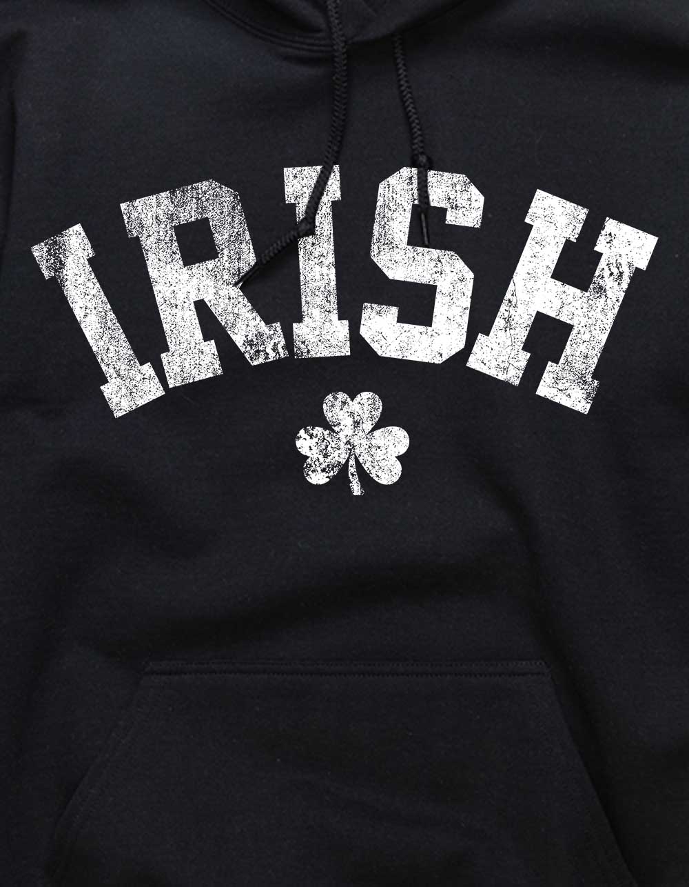 IRELAND Collegiate Irish Distressed Unisex Hoodie - BLACK
