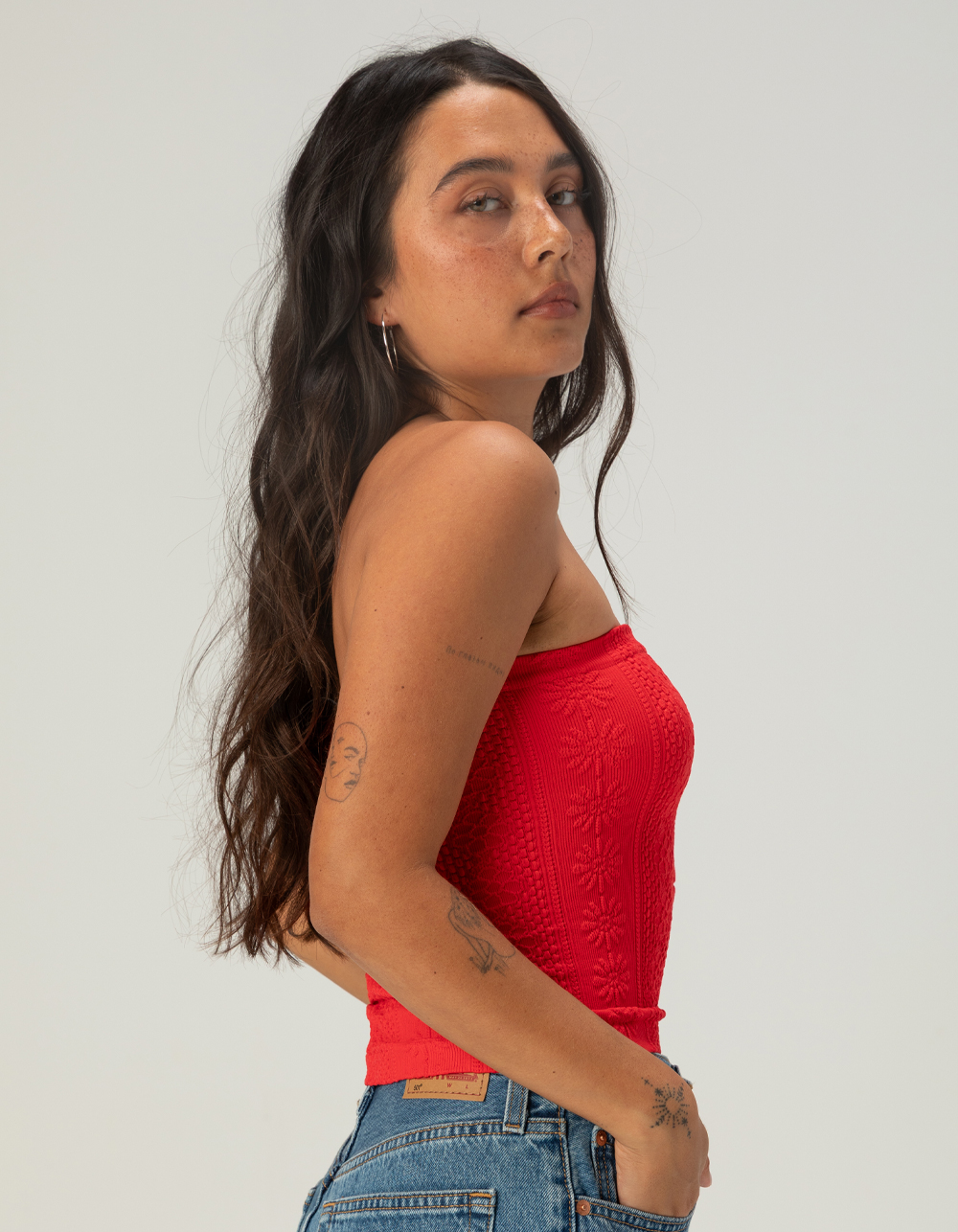 BDG Urban Outfitters Tapestry Womens Crop Tube Top - RED