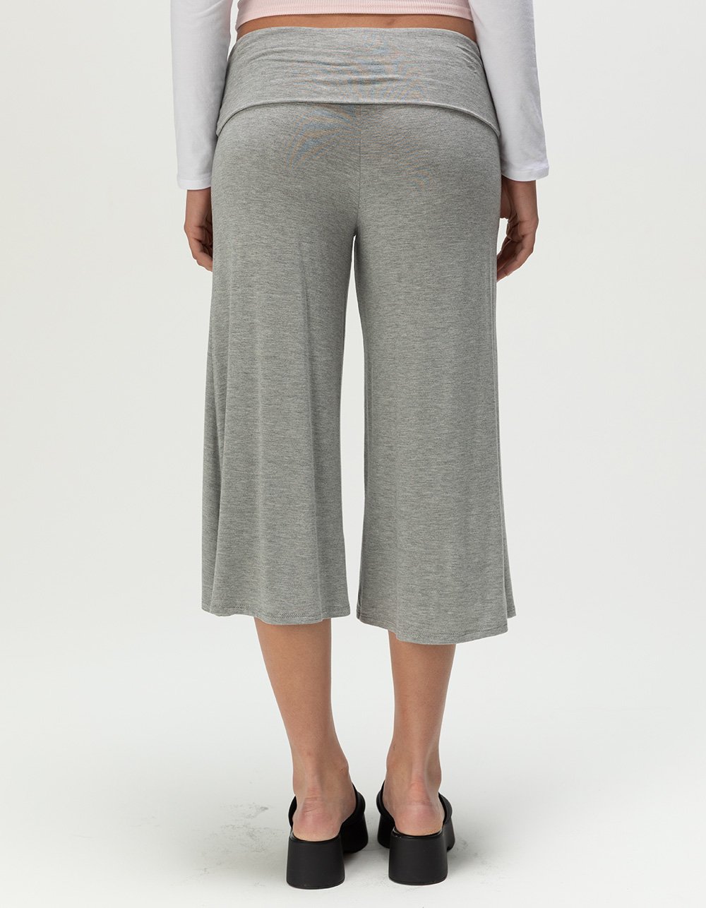 FULL TILT Womens Low Rise Gaucho Pants - HEATHER GRAY