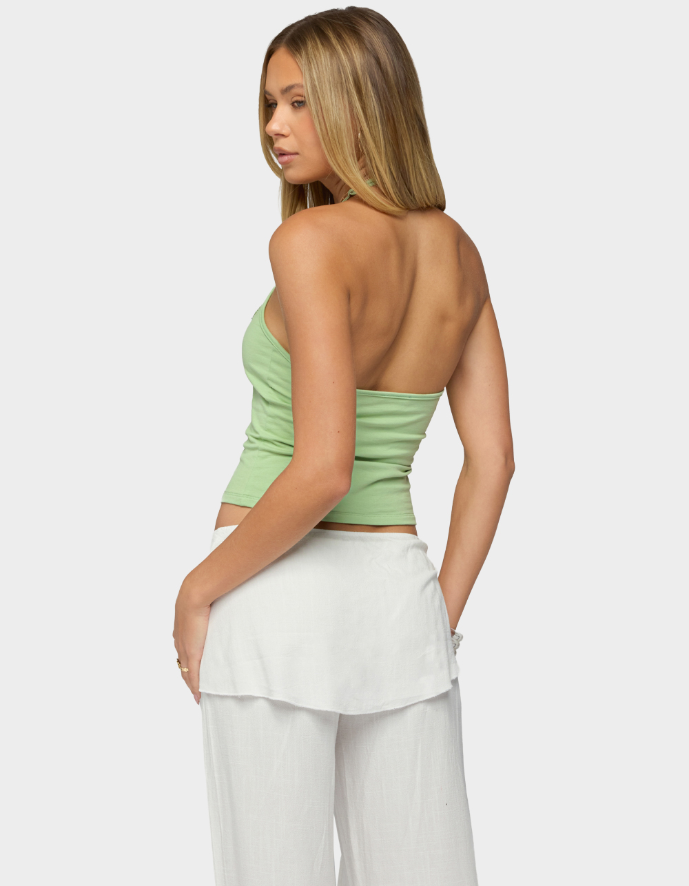 EDIKTED Jeannie Beaded Halter Top - GREEN