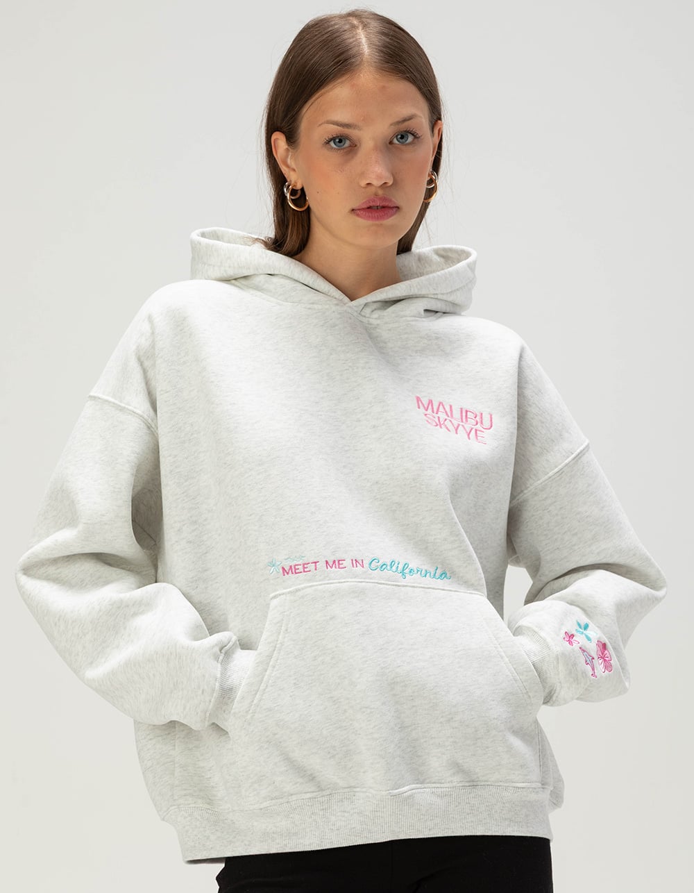 MALIBU SKYYE California Womens Hoodie - HEATHER GRAY
