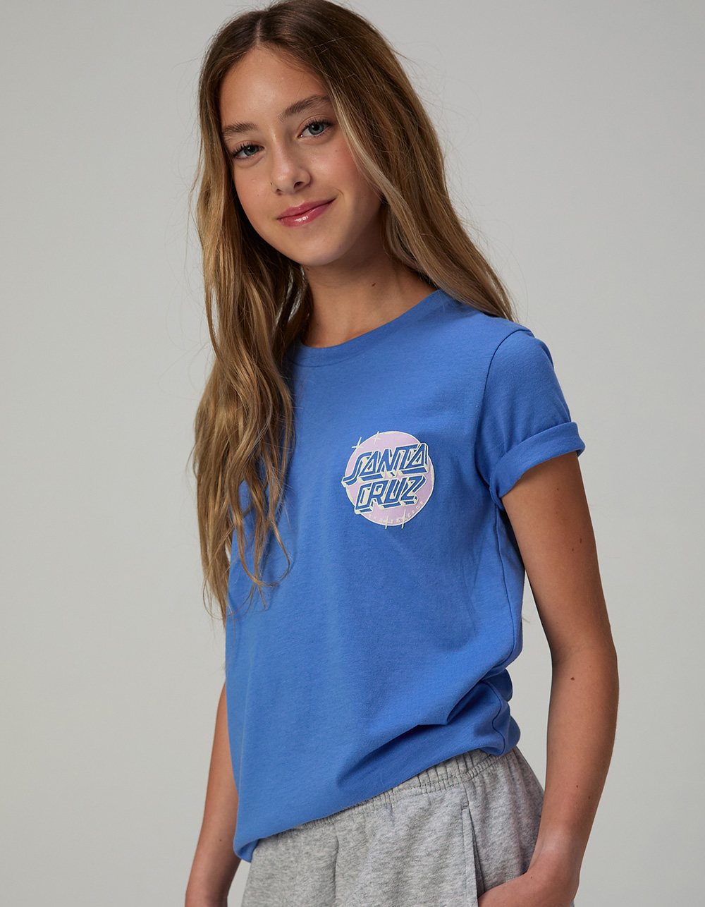 SANTA CRUZ Scrawl Dot Girls Boyfriend Tee - BLUE