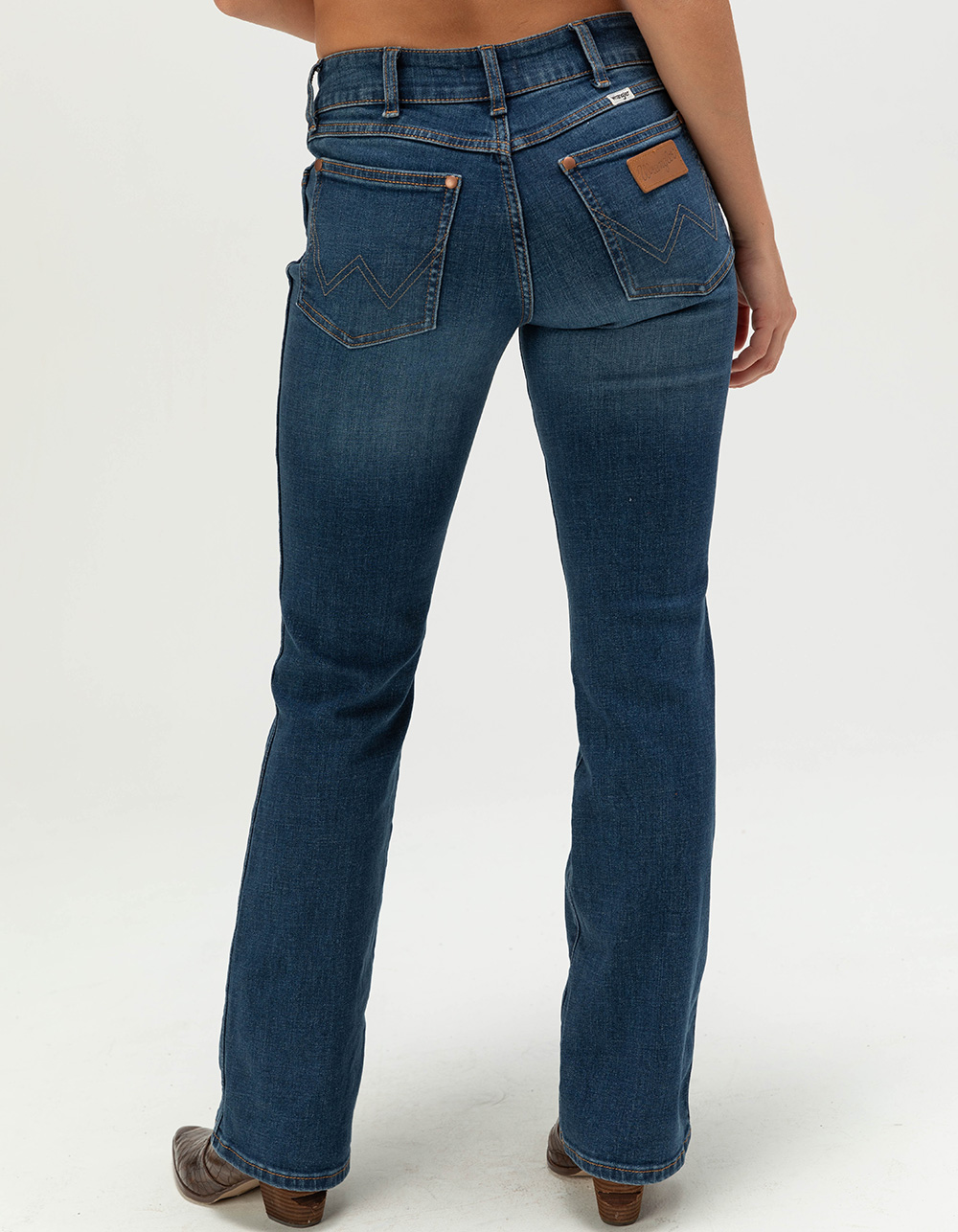 WRANGLER Womens Low Rise Bootcut Jeans - MEDIUM INDIGO
