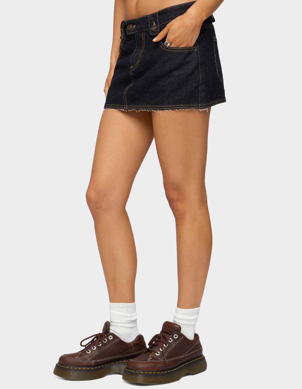 EDIKTED Noura Denim Mini Skirt - DARK BLUE