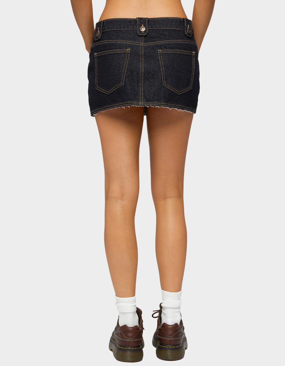 EDIKTED Noura Denim Mini Skirt - DARK BLUE