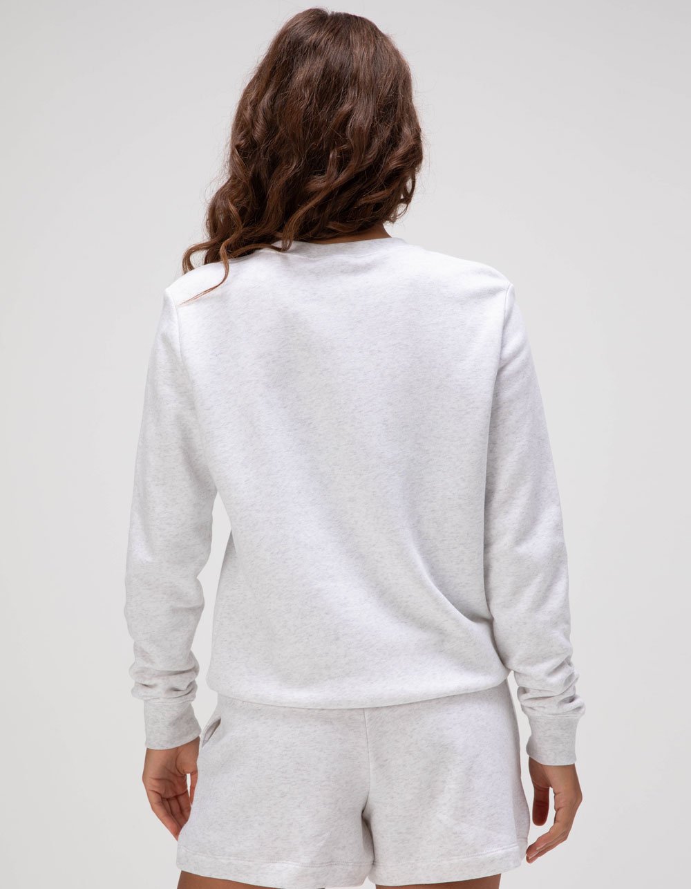 NIKE Sportswear GX Club Fleece Womens Crewneck Sweatshirt - LIGHT GRAY