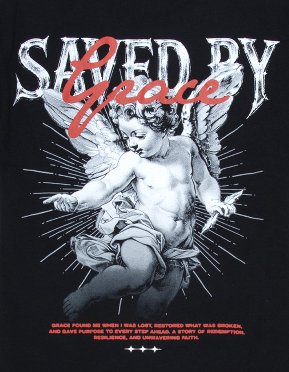 CVLA Saved By Grace Mens Tee - BLACK