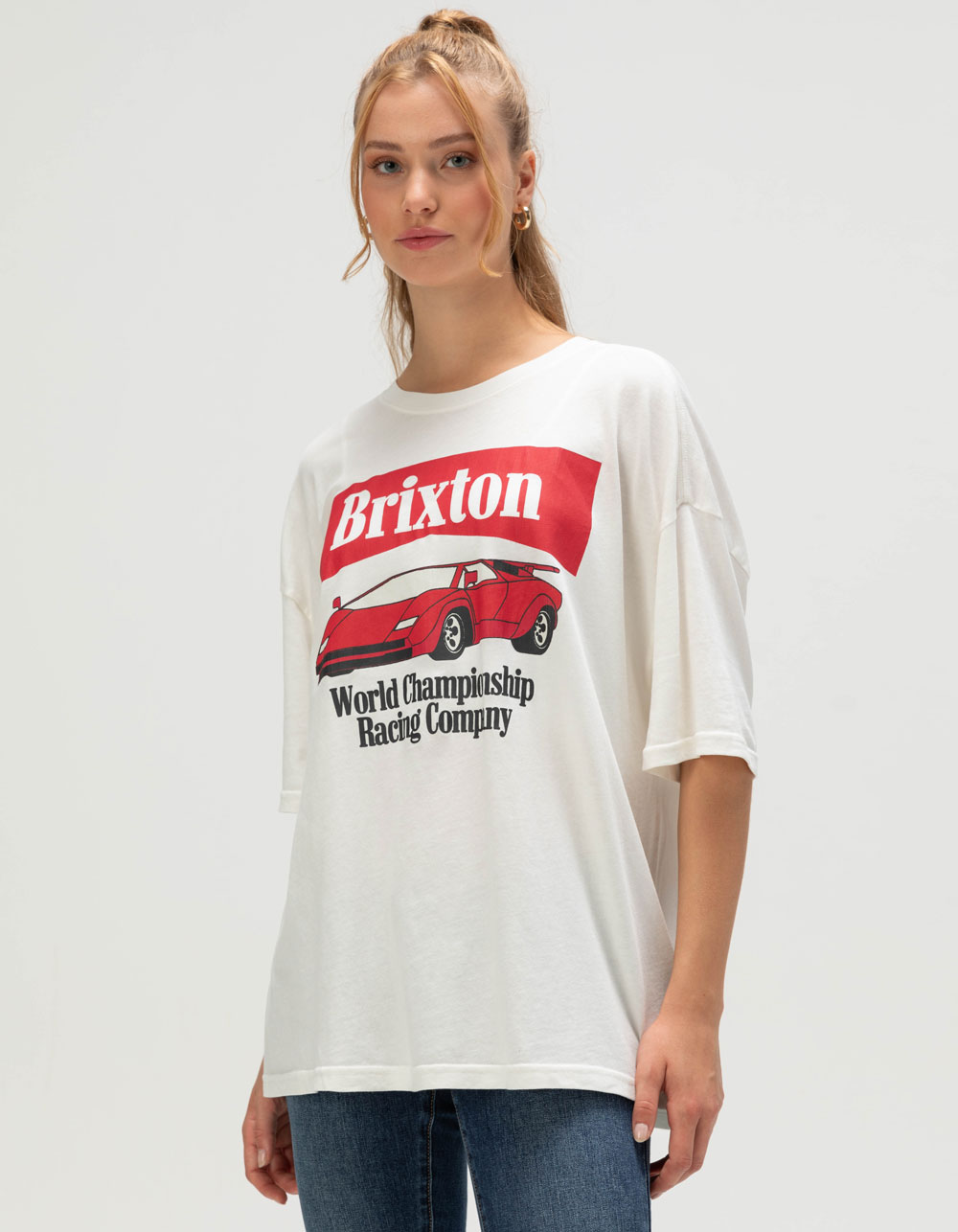 BRIXTON World Championship Womens Oversized Tee - OFF WHITE