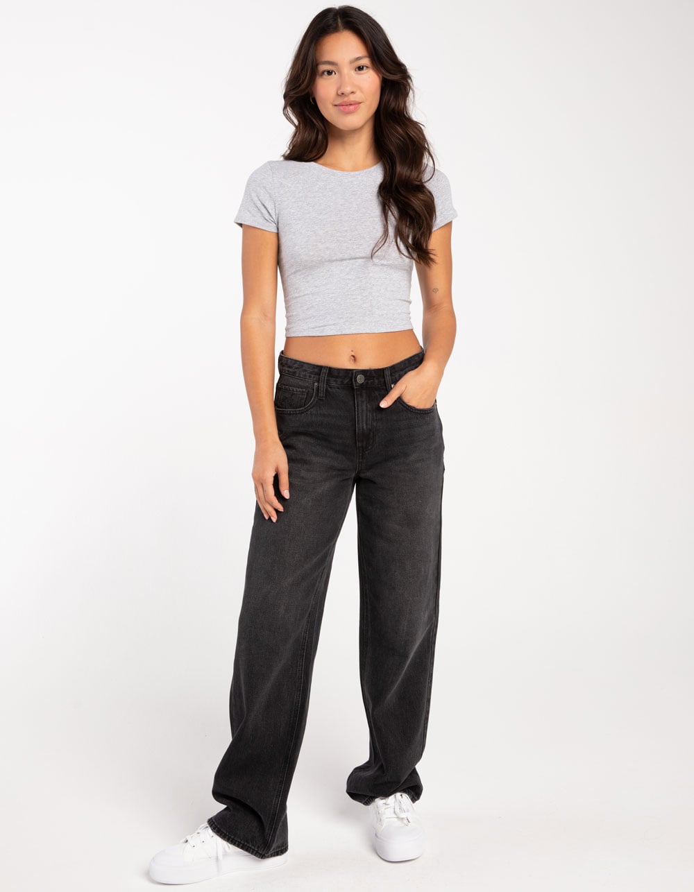 TILLYS Womens Baby Tee - HEATHER GRAY