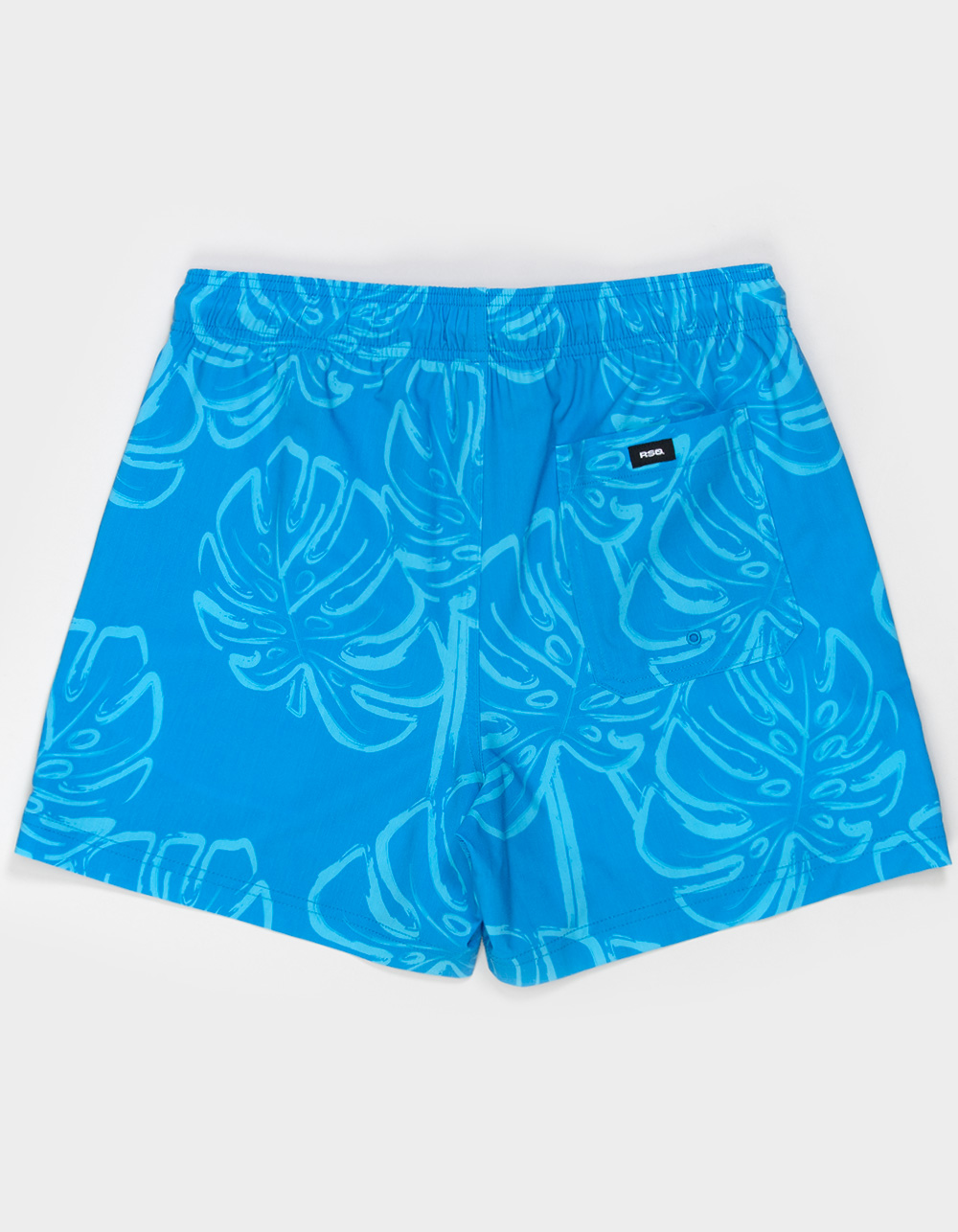 RSQ Mens Trop Leaves Swim Shorts - MEDIUM BLUE