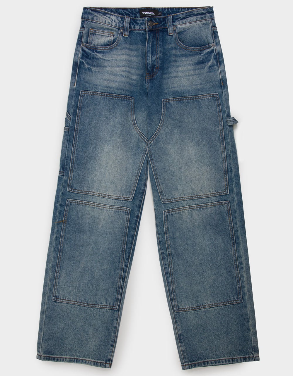 RSQ Mens Extra Baggy Double Knee Carpenter Jeans - DARK VINTAGE