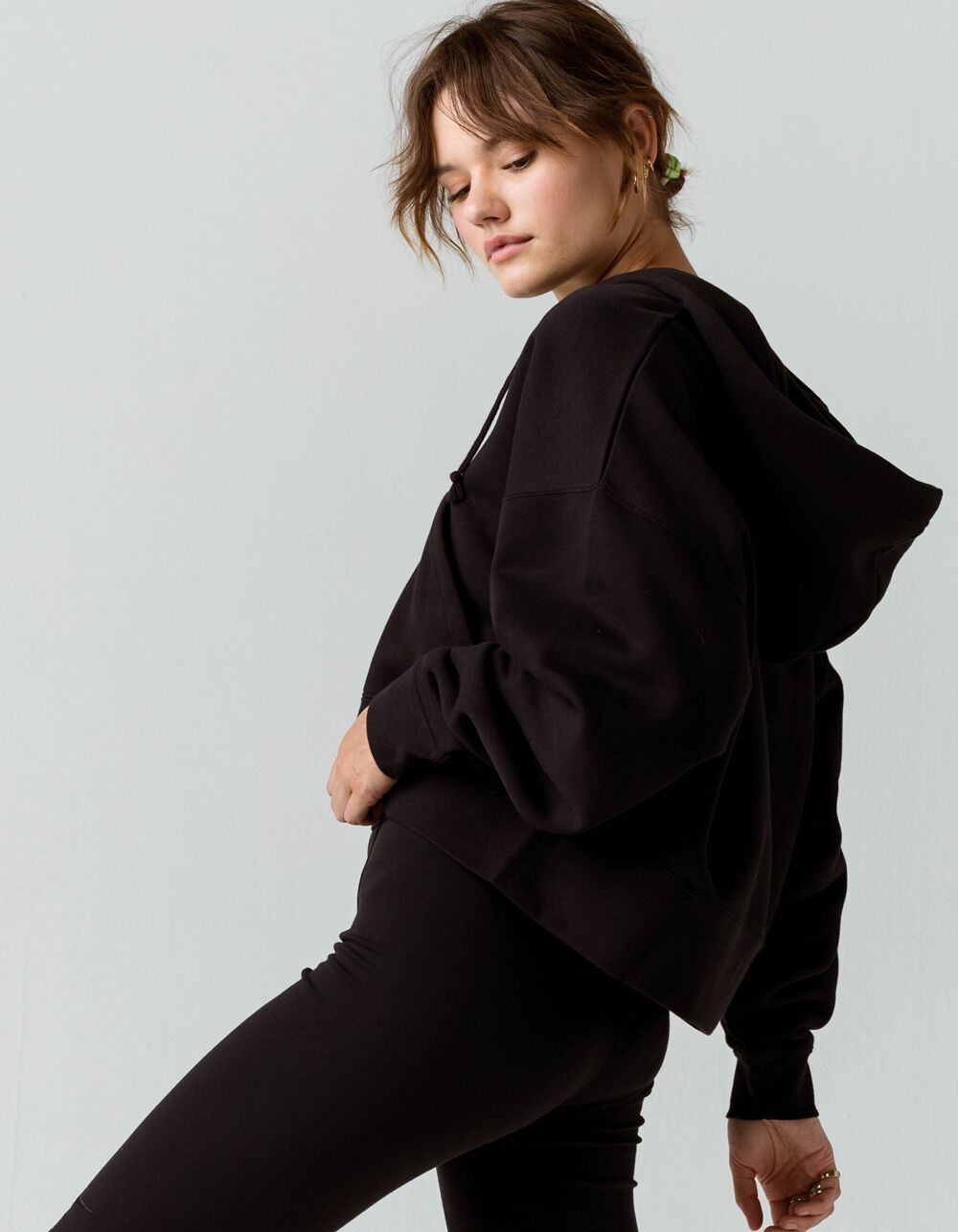 womens black nike essential hoodie