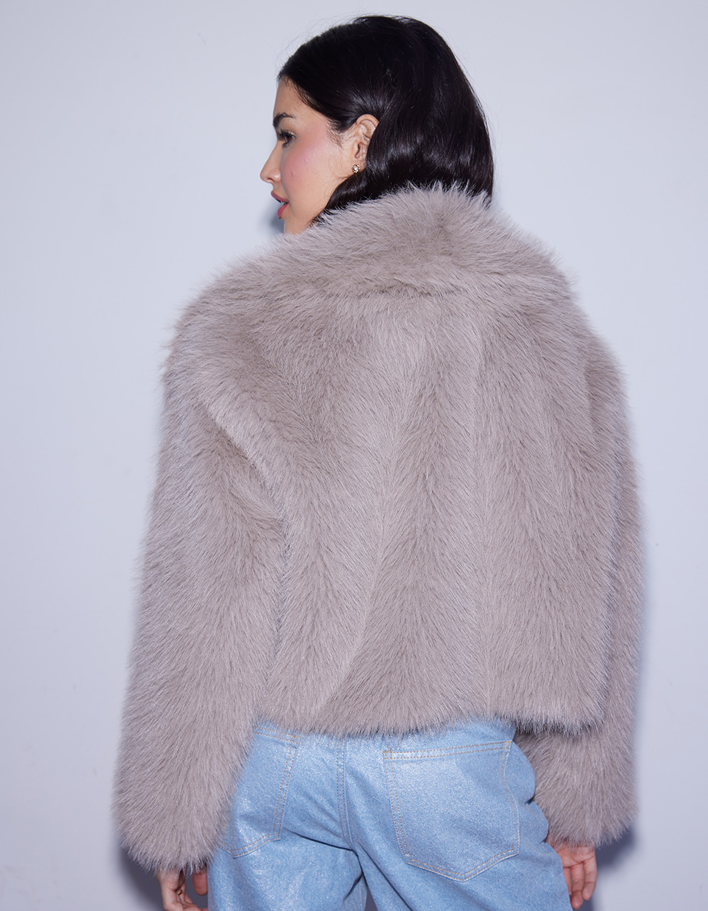 WEST OF MELROSE Cropped Womens Fur Coat - GRAY | Tillys