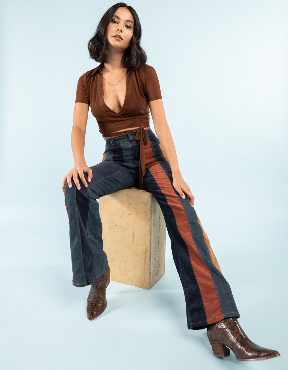 WEST OF MELROSE Paneled Stripe Womens 