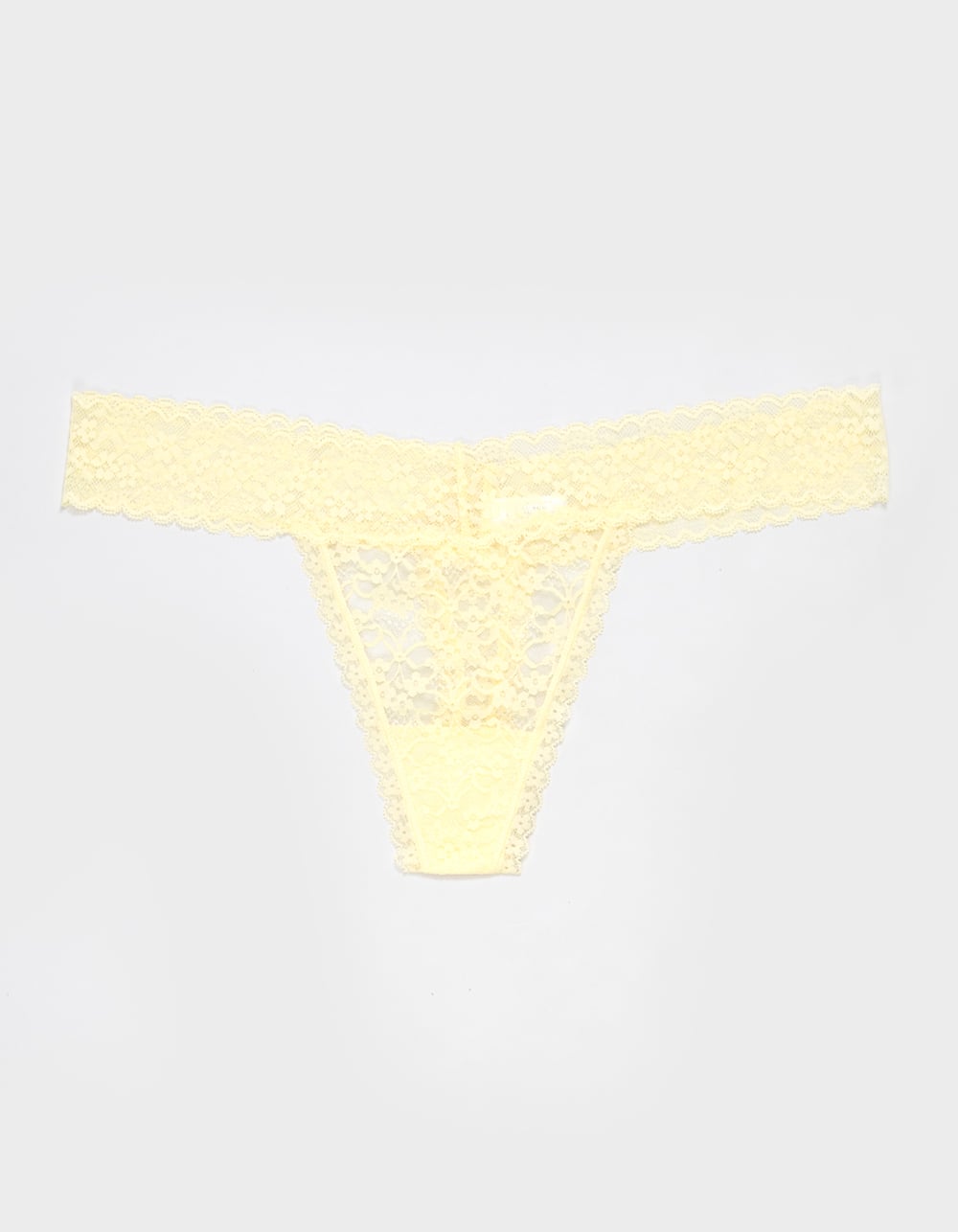 FULL TILT Allover Lace Thong - YELLOW
