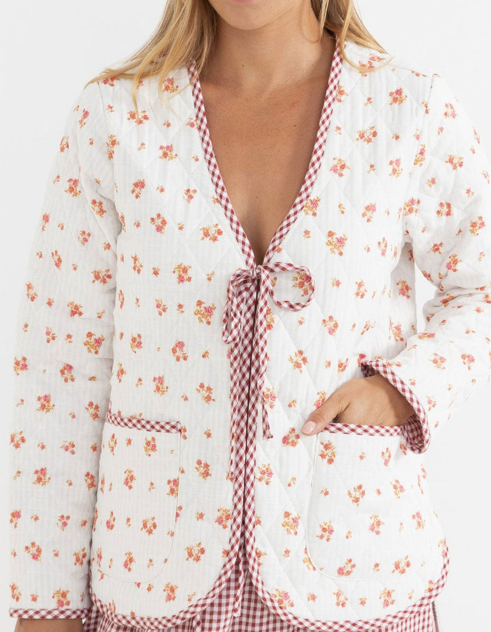 RHYTHM Rosie Womens Quilted Jacket - WHITE COMBO