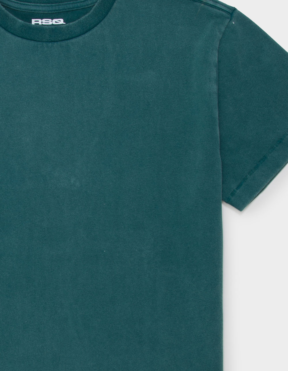 RSQ Mens Washed Shrunken Tee - DK GREEN