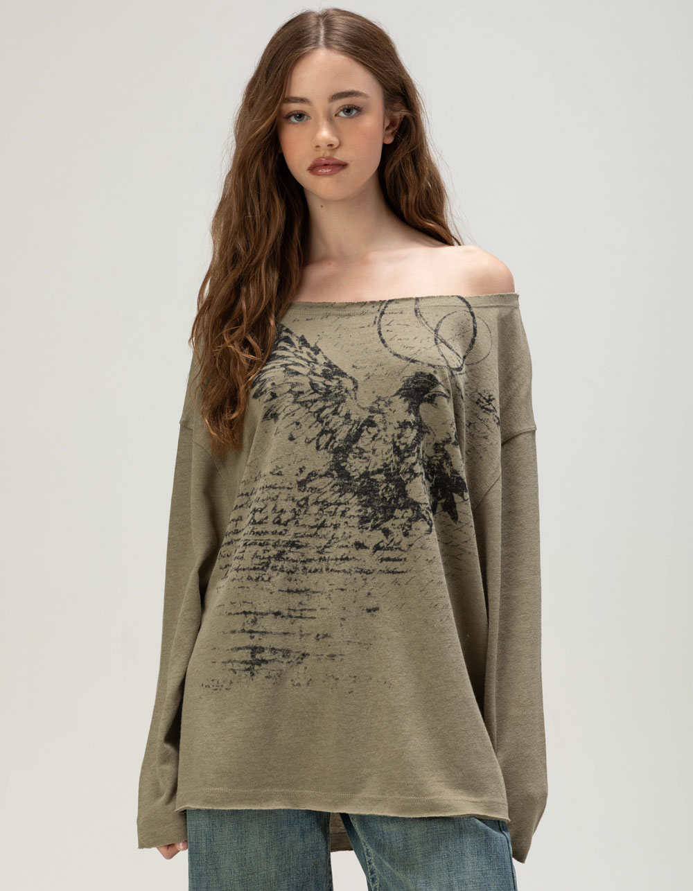 BDG Urban Outfitters Kurt Womens Off The Shoulder Top - SAGE