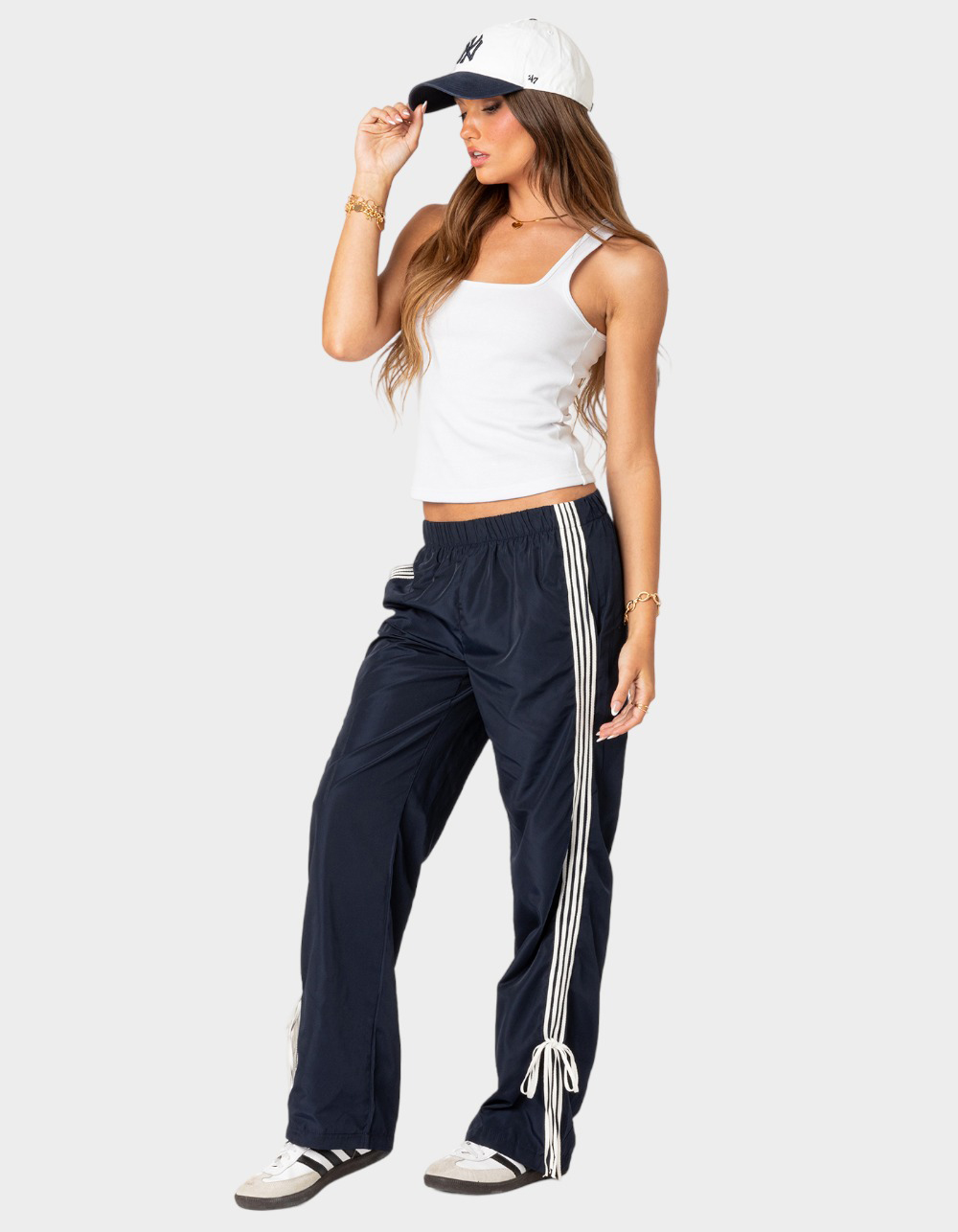 EDIKTED Remy Ribbon Womens Track Pants NAVY Tillys