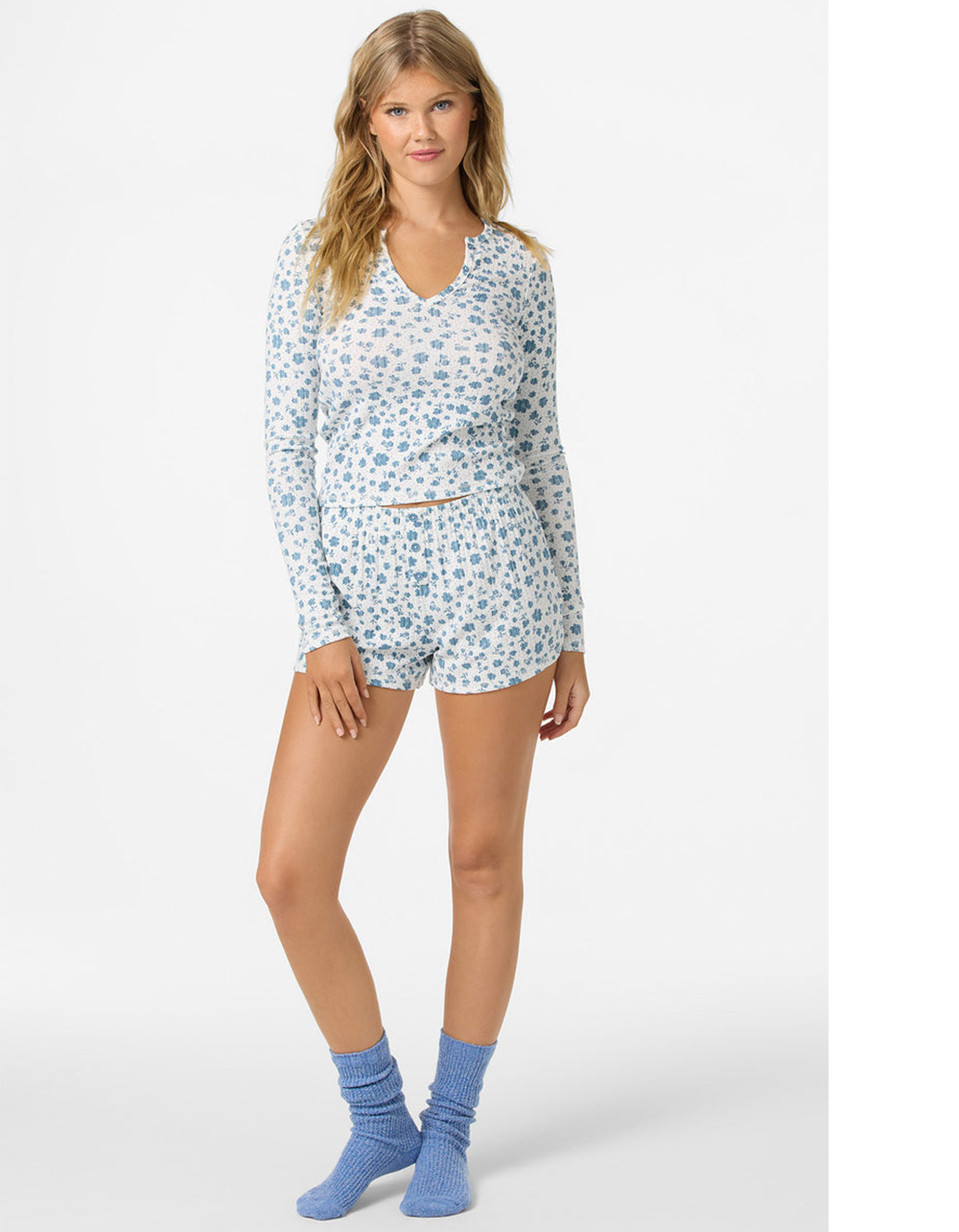 O'NEILL Gaia Primrose Womens Lounge Shorts - WHT/BLUE