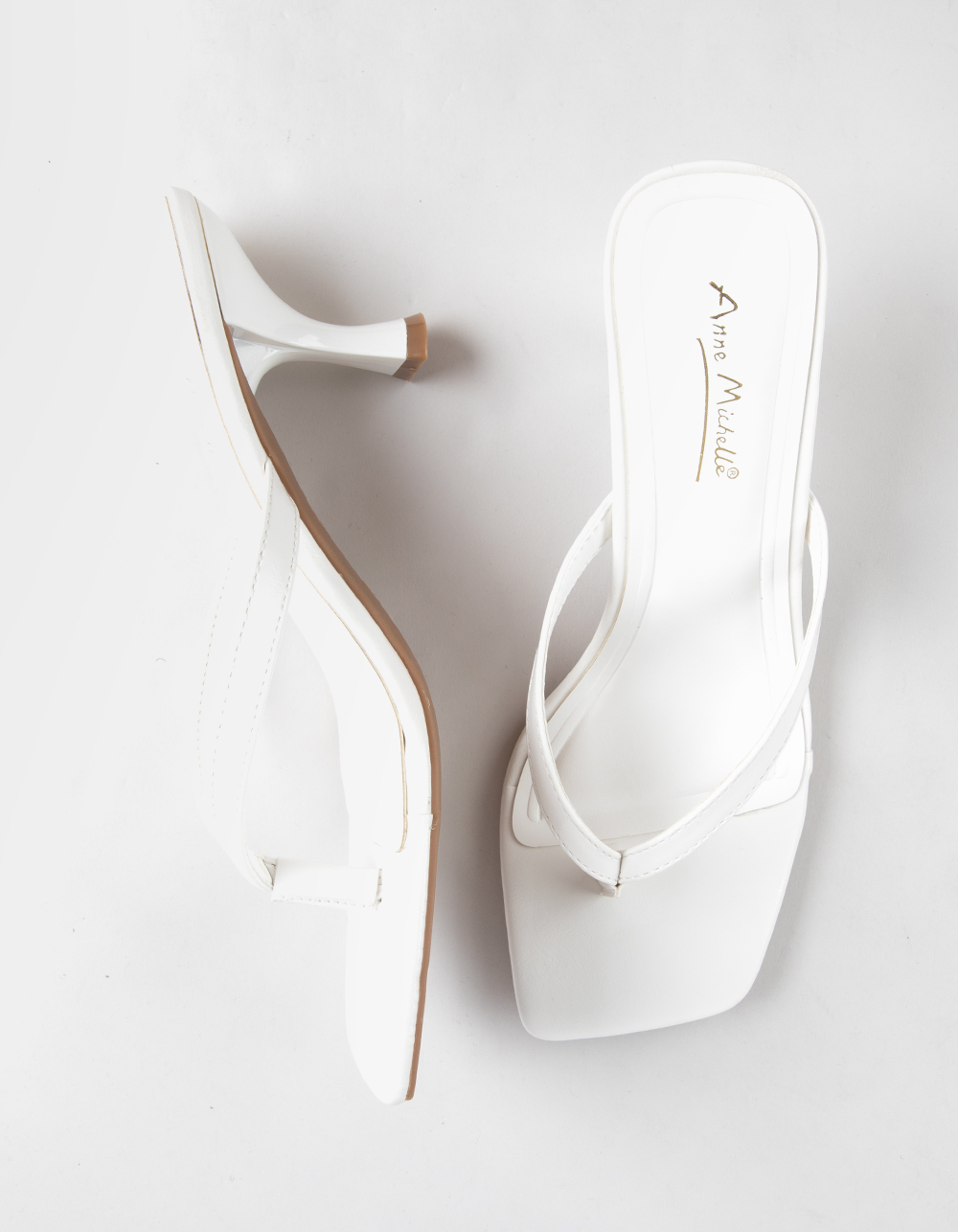 ANNE MICHELLE Align Womens Kitten Heels - WHITE