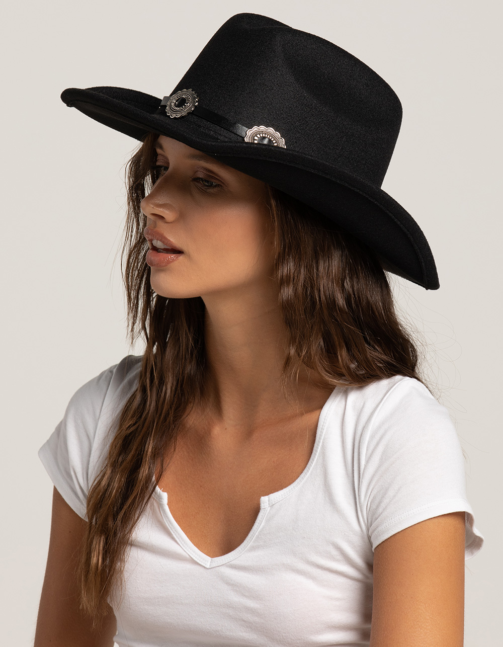 Concho Womens Cowboy Hat BLACK Tillys