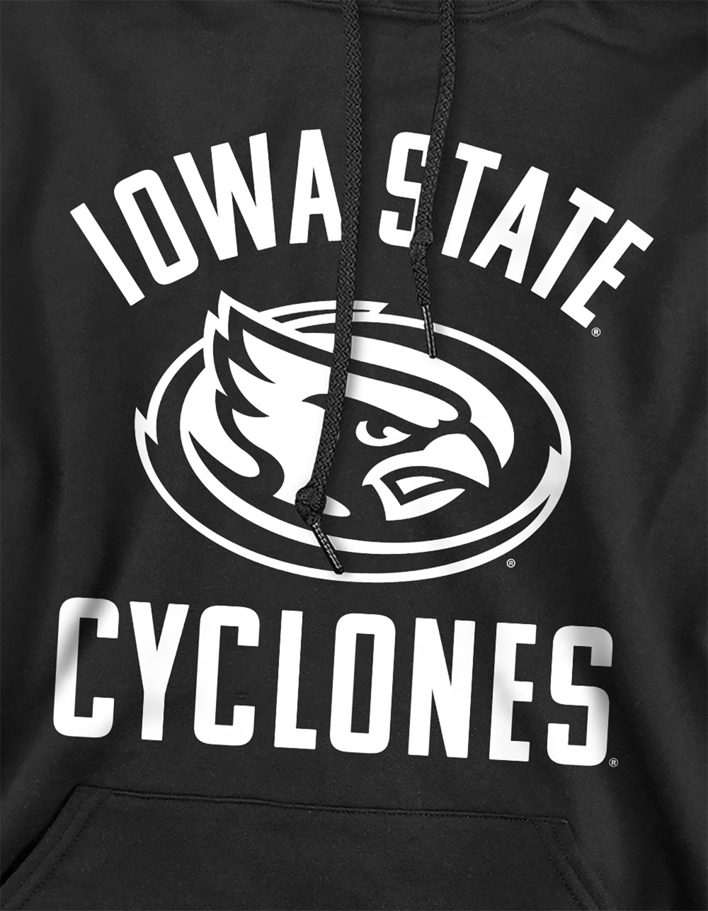 IOWA STATE UNIVERSITY Cyclones Logo Mens Hoodie - BLACK