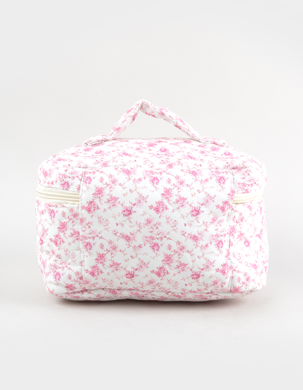 TILLYS Quilted Floral Cosmetic Bag - PINK