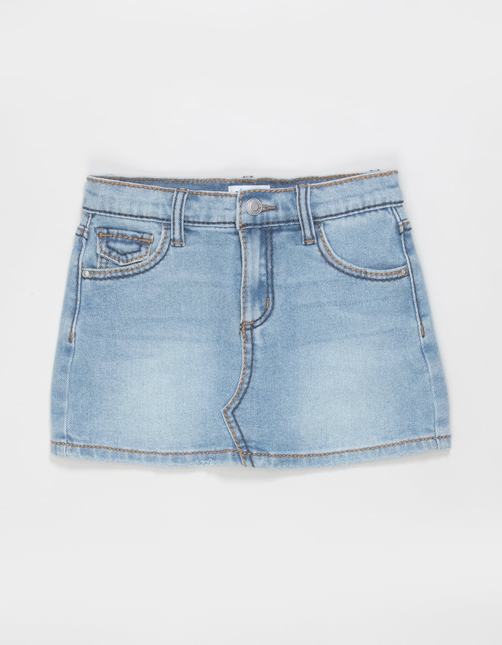 RSQ Girls Thick Stitch Denim Skort - LIGHT WASH